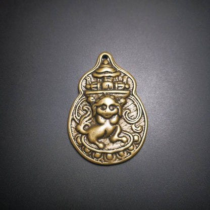 Buddhist Protective Pendant,Snow Lion Amulet Badge - Gandhanra-ART