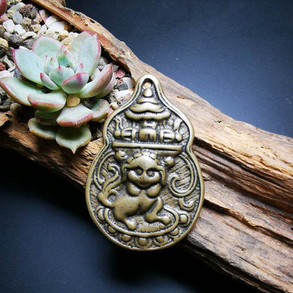 Buddhist Protective Pendant,Snow Lion Amulet Badge - Gandhanra-ART