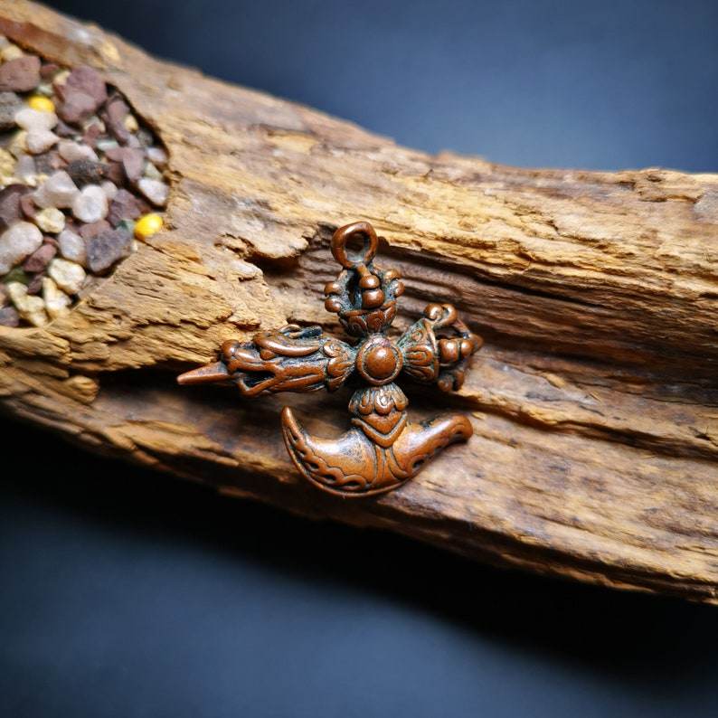 Amulet,Cross Kartika(knife of the dakinis) and Kila(Dorje Phurba) - Gandhanra-ART