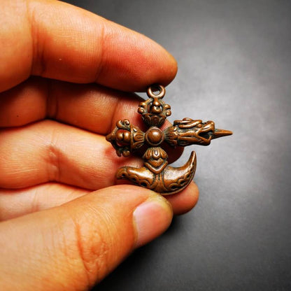 Amulet,Cross Kartika(knife of the dakinis) and Kila(Dorje Phurba) - Gandhanra-ART