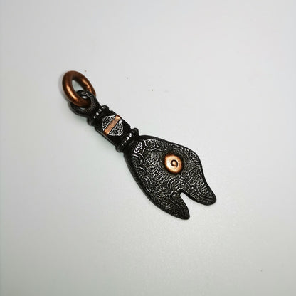 Gandhanra Handmade Tibetan Buddhism Amulet, Golden Fish of Ashtamangala(Eight Auspicious), Symbolize Happiness.