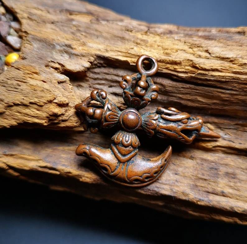 Amulet,Cross Kartika(knife of the dakinis) and Kila(Dorje Phurba) - Gandhanra-ART