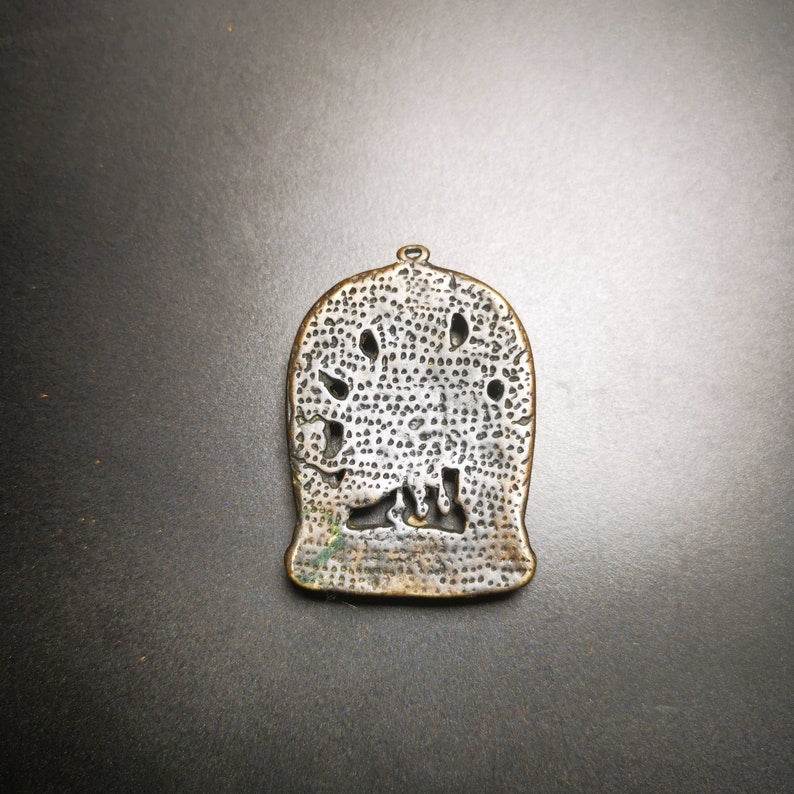 Thokcha Amulet Pendant,Mahakala, Buddhist Protector Deity, Made of Thunder Iron - Gandhanra-ART