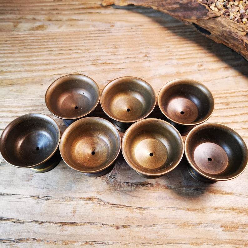 Offering Butter Lamps,1 Set of 7 Lamps - Gandhanra-ART