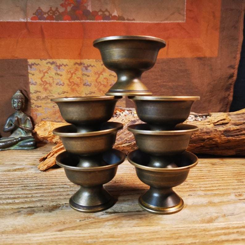 Offering Butter Lamps,1 Set of 7 Lamps - Gandhanra-ART