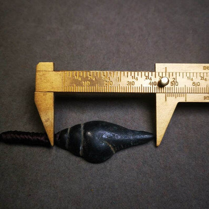 Antique Shankha(Divine Conch) Badge,Tibetan Buddhist Protective Amulet Pendant,Made of Thokcha,60 Years Old - Gandhanra-ART