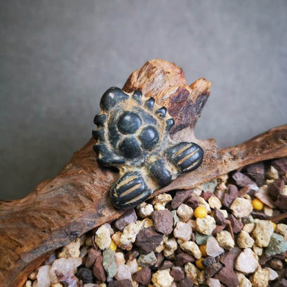 Buddhist Amulet Badge,Triratna,Mani Jewel/Wish-Fulfilling Cintamani,Nandipada Pendant Stamp,60 Years Old - Gandhanra-ART