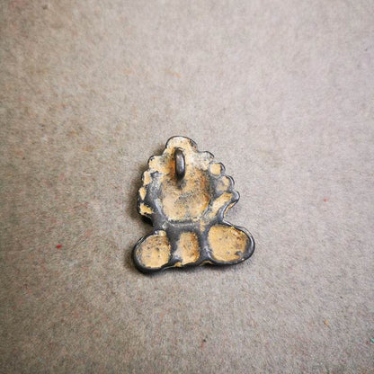 Buddhist Amulet Badge,Triratna,Mani Jewel/Wish-Fulfilling Cintamani,Nandipada Pendant Stamp,60 Years Old - Gandhanra-ART