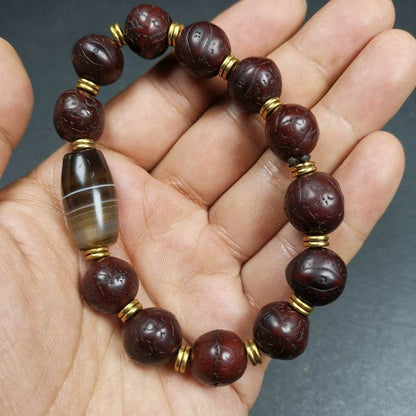 Wrist Mala, Bodhi Seed Beads Bracelet - Gandhanra-ART
