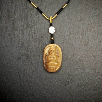 Buddhist Amulet,Chenrezig Badge,Spiritual Necklace - Gandhanra-ART