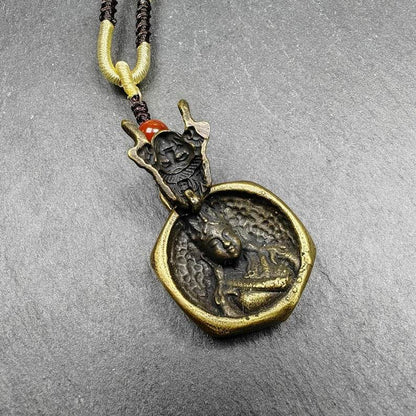 Double Faced Drashi Lhamo Amulet,Zashi Lhamo Pendant - Gandhanra-ART