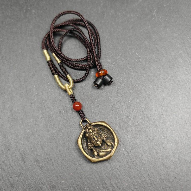 Double Faced Drashi Lhamo Amulet,Zashi Lhamo Pendant - Gandhanra-ART