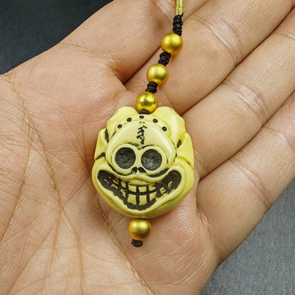 Tibetan Amulet,Citipati Skull Pendant,Made of Celluloid Gandhanra-ART