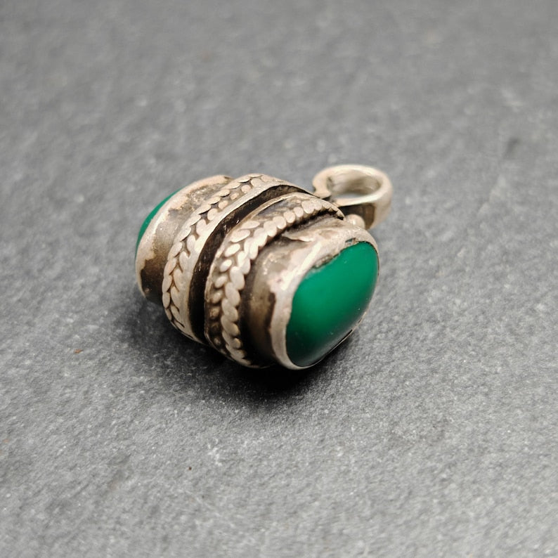 Turquoise Counter Clip | Sterling Silver Bhum Clip for Mala | 17*11mm Gandhanra-ART