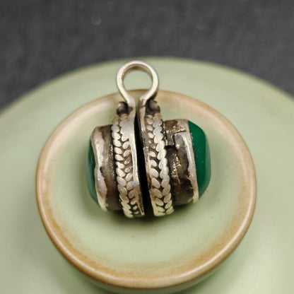 Turquoise Counter Clip | Sterling Silver Bhum Clip for Mala | 17*11mm Gandhanra-ART