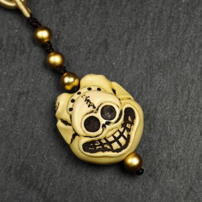 Tibetan Amulet,Citipati Skull Pendant,Made of Celluloid Gandhanra-ART