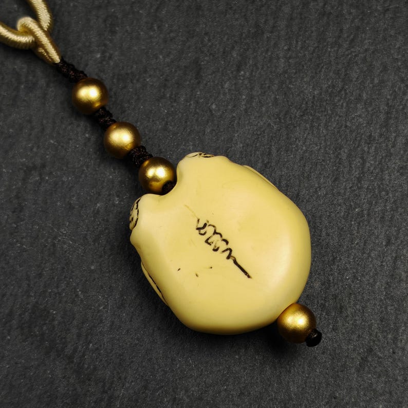 Tibetan Amulet,Citipati Skull Pendant,Made of Celluloid Gandhanra-ART