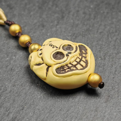 Tibetan Amulet,Citipati Skull Pendant,Made of Celluloid Gandhanra-ART