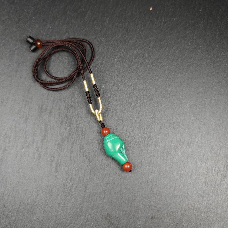 Shankha Amulet,Turquoise Conch Shell Pendant,25×15mm Gandhanra-ART