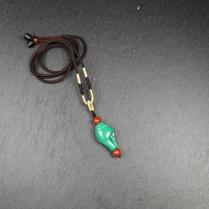 Shankha Amulet,Turquoise Conch Shell Pendant,25×15mm Gandhanra-ART