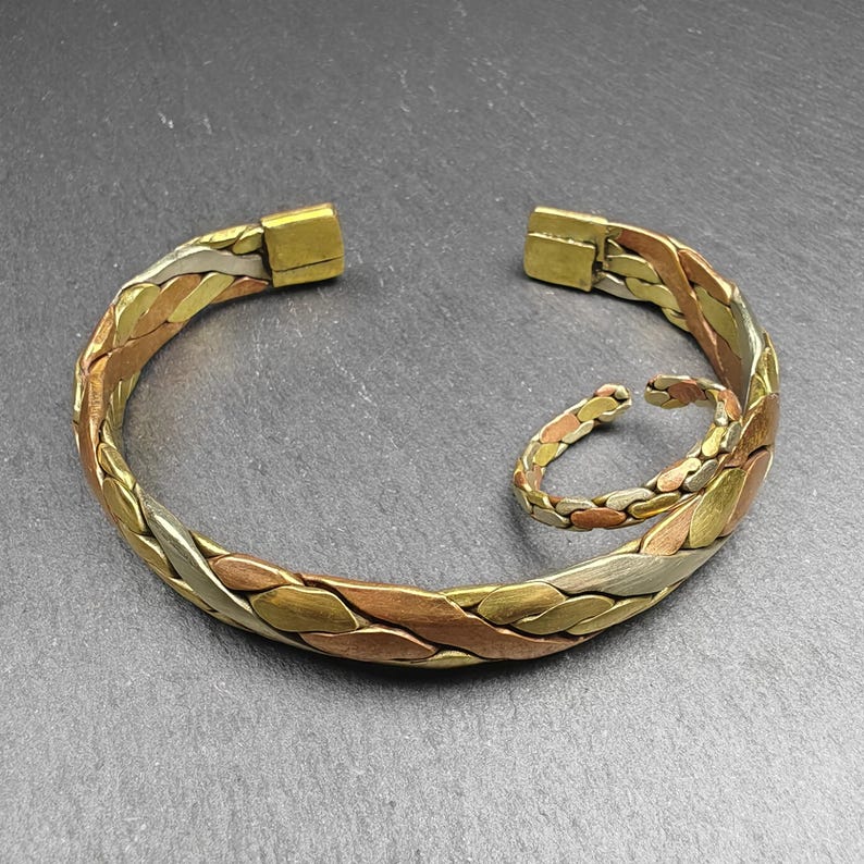 Tibetan Jewelry, Cuff Bracelet + Ring,Made of Bronze,Copper,Brass Gandhanra-ART