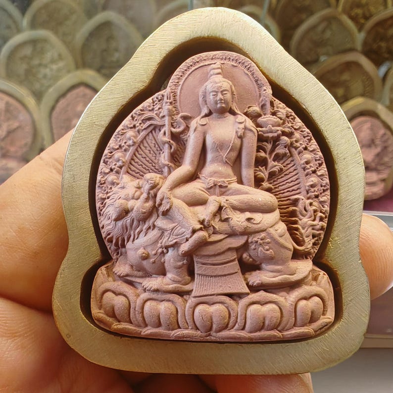Simhanada Avakokitesvara Tsa Tsa Mold, Seng Ge Dra | 4.5cm Gandhanra-ART