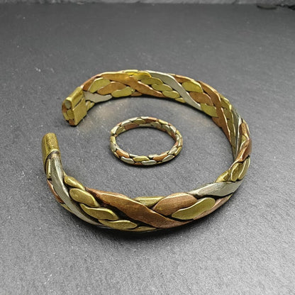 Tibetan Jewelry, Cuff Bracelet + Ring,Made of Bronze,Copper,Brass Gandhanra-ART