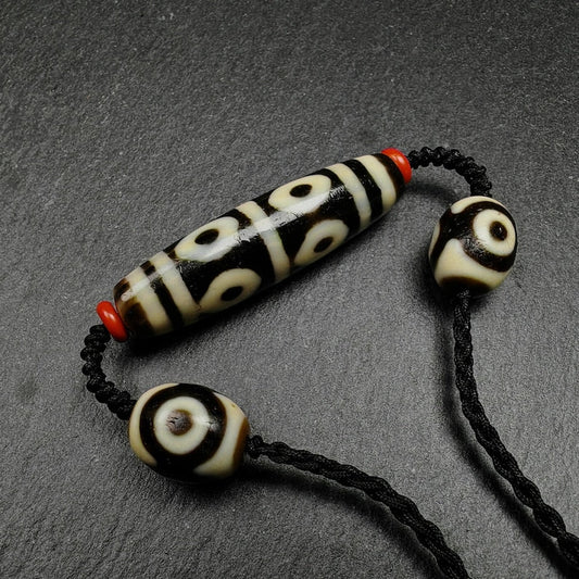 8 Eyes Dzi + Mandala 3 eyes Dzi Beads Amulet Gandhanra-ART