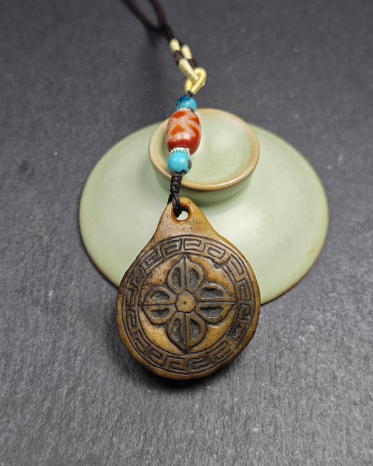 Authentic Kapala Amulet - Cross Vajra Charm - Tibetan Protective Pendant - Decades Old - 48mm × 39mm Gandhanra-ART
