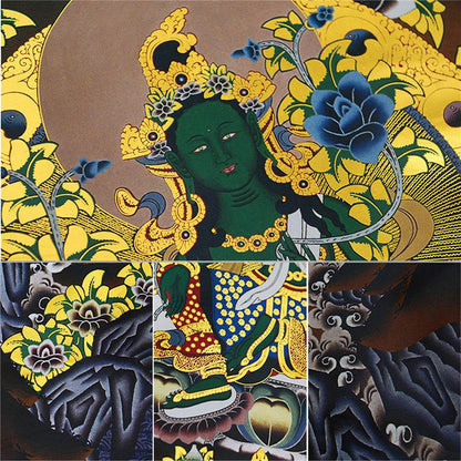 Green Tara - in Black Style - Gandhanra-ART