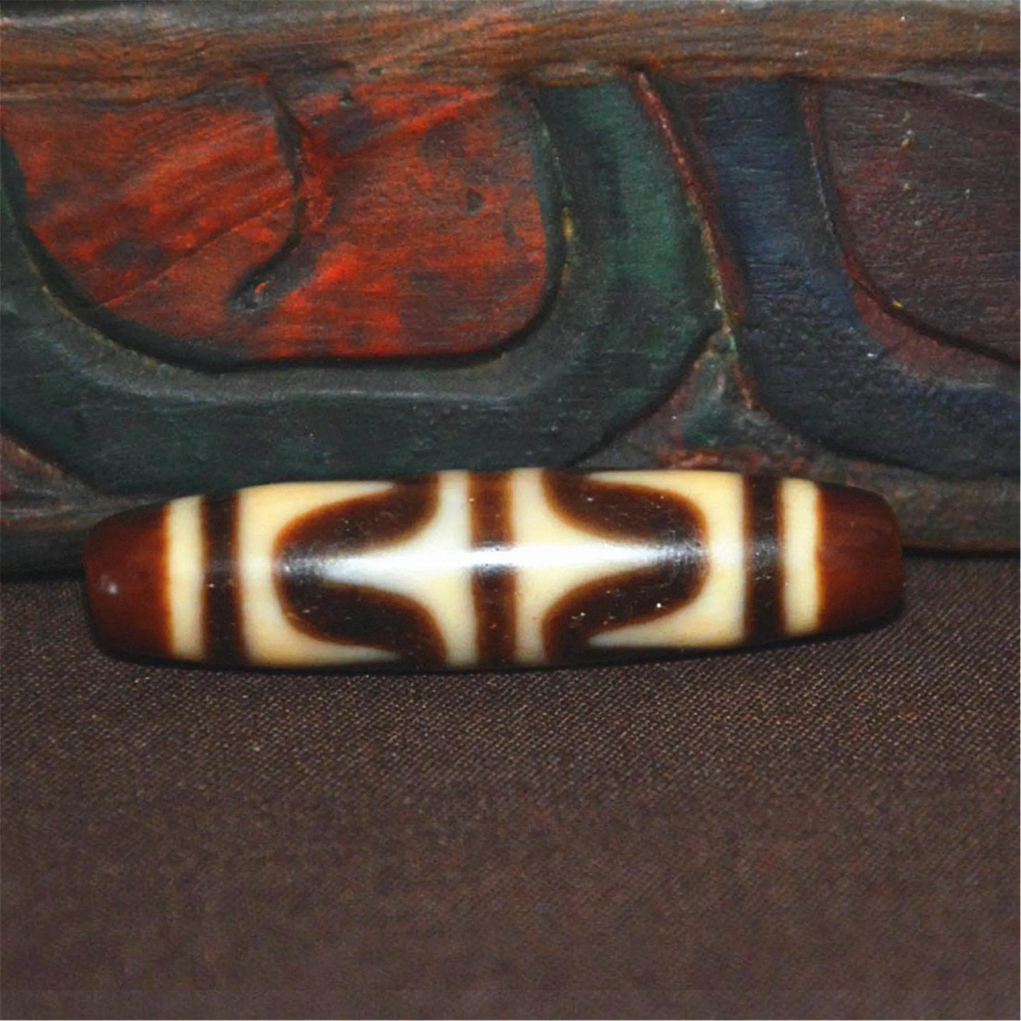Tiger Tooth Tasso Dzi Bead - Gandhanra-ART