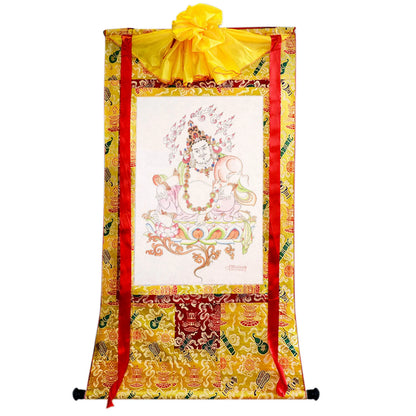 Dzambhala,Yelllow Jambhala,Woodblock Thangka Art - Gandhanra-ART