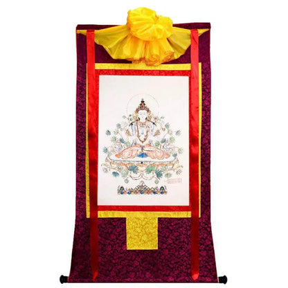 Chenrezig Woodblock Thangka Art - Gandhanra-ART