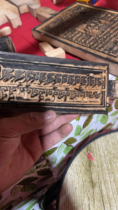 Gandhanra Handcarved Woodblock Mantra Printing Plate, Tibetan Buddhist Printing Art,From Derge Parkhang Sutra Printing Temple - Gandhanra-ART