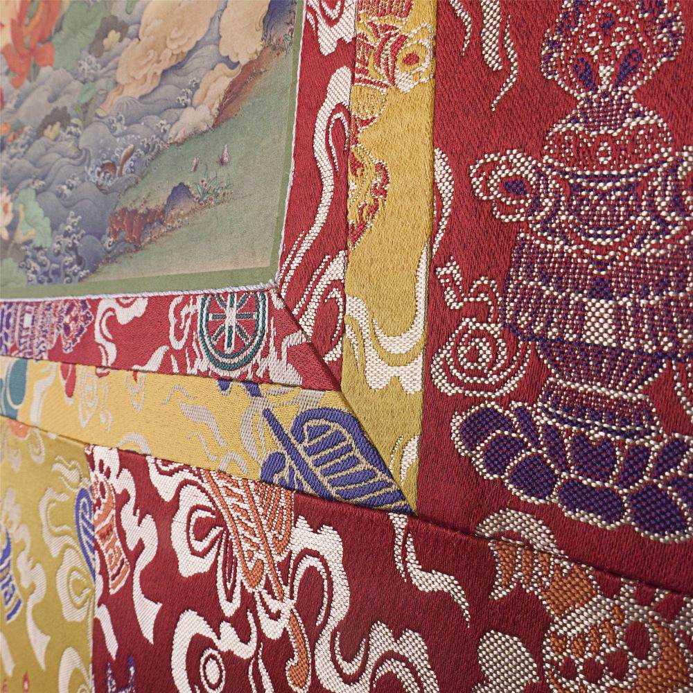 Yellow Jambhala ,Woodblock Thangka Art - Gandhanra-ART