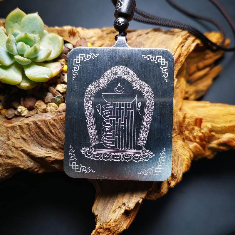 Gandhanra Handpainted Locket Thangka Amulet,Manjusri,Wisdom Buddha,Packed in Gau Shrine Box - Gandhanra-ART